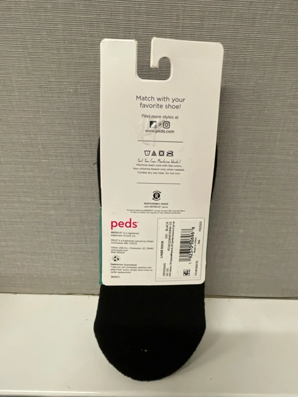 Peds Super Low Cut  3-Pair Cushion No-Show Socks - Black - Size 5-10